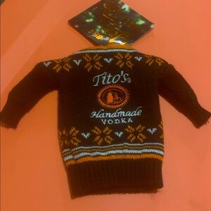 Tito's Vodka Sweater Bottle Cover - Black and Orange